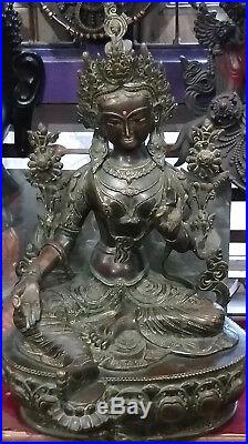 Green tara Bronze Statue 48 cm 10 kg Hand made Nepal 18