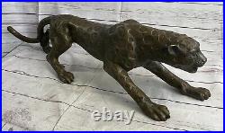 Hand Carve Luxurious Leopard Cheetah Made by Lost Wax Bronze Sculpture Deal NR Hand Carve Luxurious Leopard Cheetah Made by Lost Wax Bronze Sculpture Deal NR