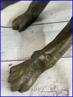 Hand Carve Luxurious Leopard Cheetah Made by Lost Wax Bronze Sculpture Deal NR Hand Carve Luxurious Leopard Cheetah Made by Lost Wax Bronze Sculpture Deal NR