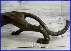 Hand Carve Luxurious Leopard Cheetah Made by Lost Wax Bronze Sculpture Deal NR Hand Carve Luxurious Leopard Cheetah Made by Lost Wax Bronze Sculpture Deal NR