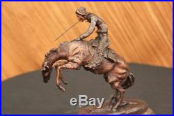Hand Made 100% Bronze Statue Remington Bronze cowboy Horse Sculpture Figure Gift
