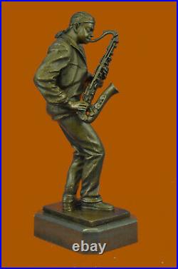 Hand Made American Black Saxophone Player Musician Bronze Sculpture Statue Sale