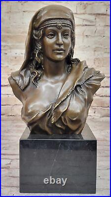 Hand Made Art Deco Statue Detailed Woman Bronze Collectible Gift
