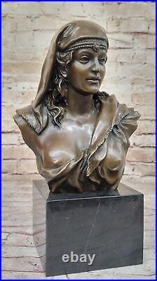 Hand Made Art Deco Statue Detailed Woman Bronze Collectible Gift