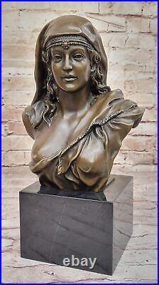 Hand Made Art Deco Statue Detailed Woman Bronze Collectible Gift