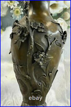 Hand Made Art Nouveau Figural Bronze Nymph Vase Hot Cast Sculpture Statue Deal