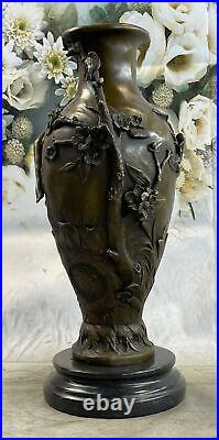 Hand Made Art Nouveau Figural Bronze Nymph Vase Hot Cast Sculpture Statue Large