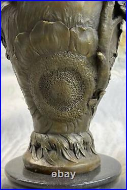 Hand Made Art Nouveau Figural Bronze Nymph Vase Hot Cast Sculpture Statue Large