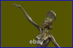 Hand Made Art Nouveau Museum Quality Bronze Dancer Showgirl Sculpture Statue Art