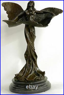 Hand Made Art Nouveau Woman Figural Bronze Wax Seal Sculpture Statue Figure