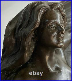 Hand Made Art Nouveau Woman Figural Bronze Wax Seal Sculpture Statue Figure Sale