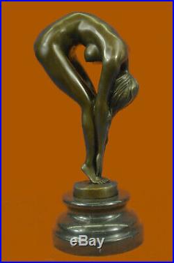 Hand Made BRONZE SCULPTURE NUDE GIRL FRENCH STATUE SIGNED FIGURINE FIGURE DECOR