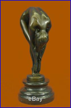 Hand Made BRONZE SCULPTURE NUDE GIRL FRENCH STATUE SIGNED FIGURINE FIGURE DECOR