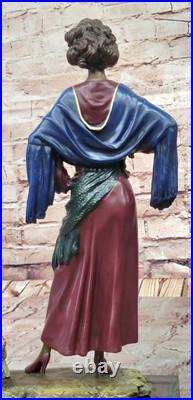 Hand Made Bronze Art Deco Woman Holding Puppy Dog Statue Classic Figurine Hand Made Bronze Art Deco Woman Holding Puppy Dog Statue Classic Figurine