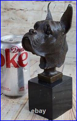 Hand Made Bronze Dog Boxer Pups Terrier Animal Ornament Vintage Statue Sculpture