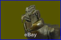 Hand Made Bronze Falcon Sculpture Figurine, Lost Wax Masterpiece Statue Art Decor