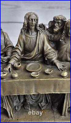 Hand Made Bronze Figurine Da Vinci Last Supper Christmas Statue Gift Home Decor
