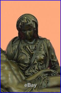 Hand Made Bronze Figurine Religious Michelangelo Pieta Jesus Mary Statue Figure