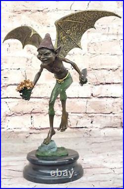 Hand Made Bronze Goblin / Gnome/Leprechaun signed by Juno Statue Sale NR