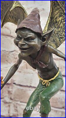 Hand Made Bronze Goblin / Gnome/Leprechaun signed by Juno Statue Sale NR