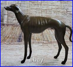 Hand Made Bronze Greyhound Ornament Sculpture Statue Whippet Racing Dog Figure