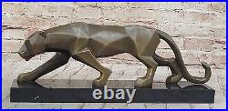 Hand Made Bronze Jaguar Sculpture Abstract Modern Art by Fransisci