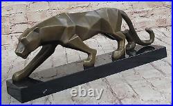 Hand Made Bronze Jaguar Sculpture Abstract Modern Art by Fransisci