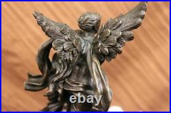 Hand Made Bronze Marble Statue Cupid Psyche Eros Aphrodite Venus Winged Angels