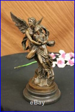 Hand Made Bronze Marble Statue Cupid Psyche Eros Aphrodite Venus Winged Lovers