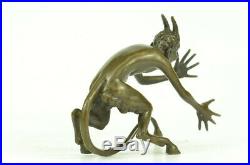Hand Made Bronze Miniature Figurine Satyr Erotica Statue Erotic Sculpture