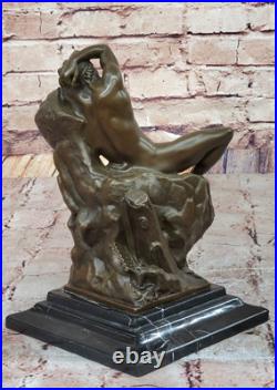 Hand Made Bronze Nude Man on Rock Statue by Milo Gay Interest Home Decoration Hand Made Bronze Nude Man on Rock Statue by Milo Gay Interest Home Decoration