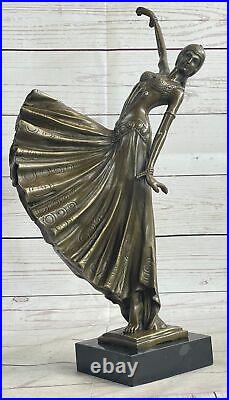Hand Made Bronze Sculpture After Chiparus Chorus Dancer Signed Figurine Statue Hand Made Bronze Sculpture After Chiparus Chorus Dancer Signed Figurine Statue