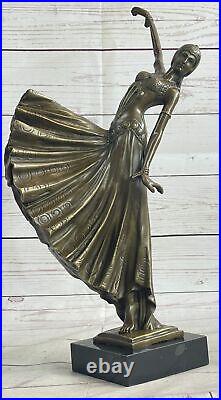 Hand Made Bronze Sculpture After Chiparus Chorus Dancer Signed Figurine Statue Hand Made Bronze Sculpture After Chiparus Chorus Dancer Signed Figurine Statue