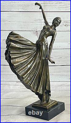 Hand Made Bronze Sculpture After Chiparus Chorus Dancer Signed Figurine Statue Hand Made Bronze Sculpture After Chiparus Chorus Dancer Signed Figurine Statue