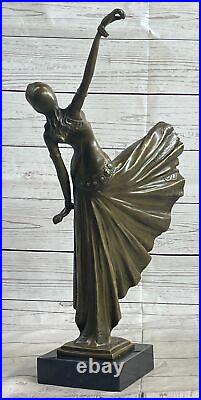 Hand Made Bronze Sculpture After Chiparus Chorus Dancer Signed Figurine Statue Hand Made Bronze Sculpture After Chiparus Chorus Dancer Signed Figurine Statue