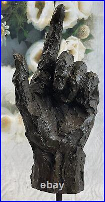Hand Made Bronze Sculpture Index Finger Brown Patina Figurine Art Numbered