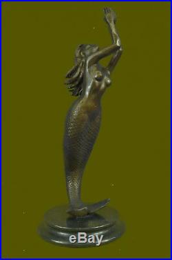 Hand Made Bronze Sculpture Mermaid Sea Ocean Nautical Masterpiece Statue
