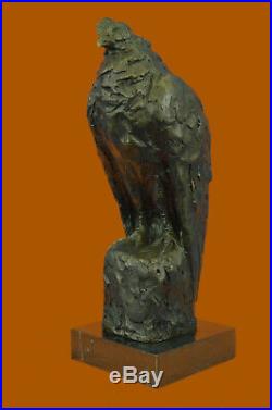 Hand Made Bronze Sculpture Mid Century Falcon by Milo Marble Base Figurine Sale