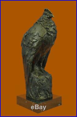 Hand Made Bronze Sculpture Mid Century Falcon by Milo Marble Base Figurine Sale