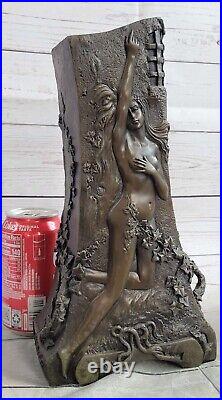 Hand Made Bronze Sculpture Museum Quality Erotic Woman Vase Decoration Figurine