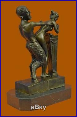 Hand Made Bronze Sculpture Nude Loving Couple Hot Cas Statue Figurine EX
