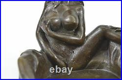 Hand Made Bronze Sculpture Satyr Nude Nymph statue, signed Odegaard Figure DEAL