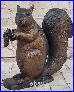 Hand Made Bronze Squirrel Statue by Moigniez Hot Cast Animal Figurine