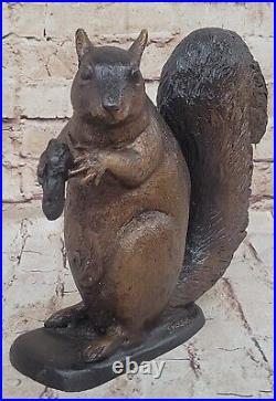 Hand Made Bronze Squirrel Statue by Moigniez Hot Cast Animal Figurine