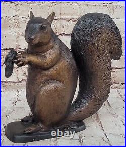 Hand Made Bronze Squirrel Statue by Moigniez Hot Cast Animal Figurine