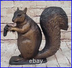 Hand Made Bronze Squirrel Statue by Moigniez Hot Cast Animal Figurine