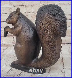 Hand Made Bronze Squirrel Statue by Moigniez Hot Cast Animal Figurine