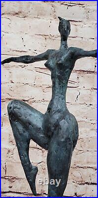 Hand Made Bronze Statue Ballerina Figurine, Special Patina, Abstract Figurine