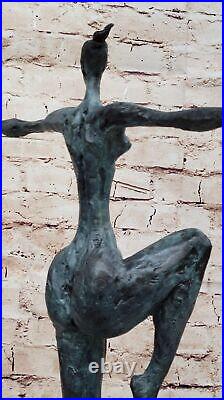 Hand Made Bronze Statue Ballerina Figurine, Special Patina, Abstract Figurine