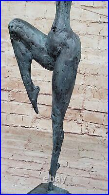 Hand Made Bronze Statue Ballerina Figurine, Special Patina, Abstract Figurine